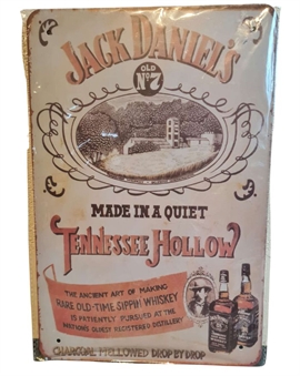 Retro Metal Sign - Jack Daniels Made in a quiet Tennessee Hollow